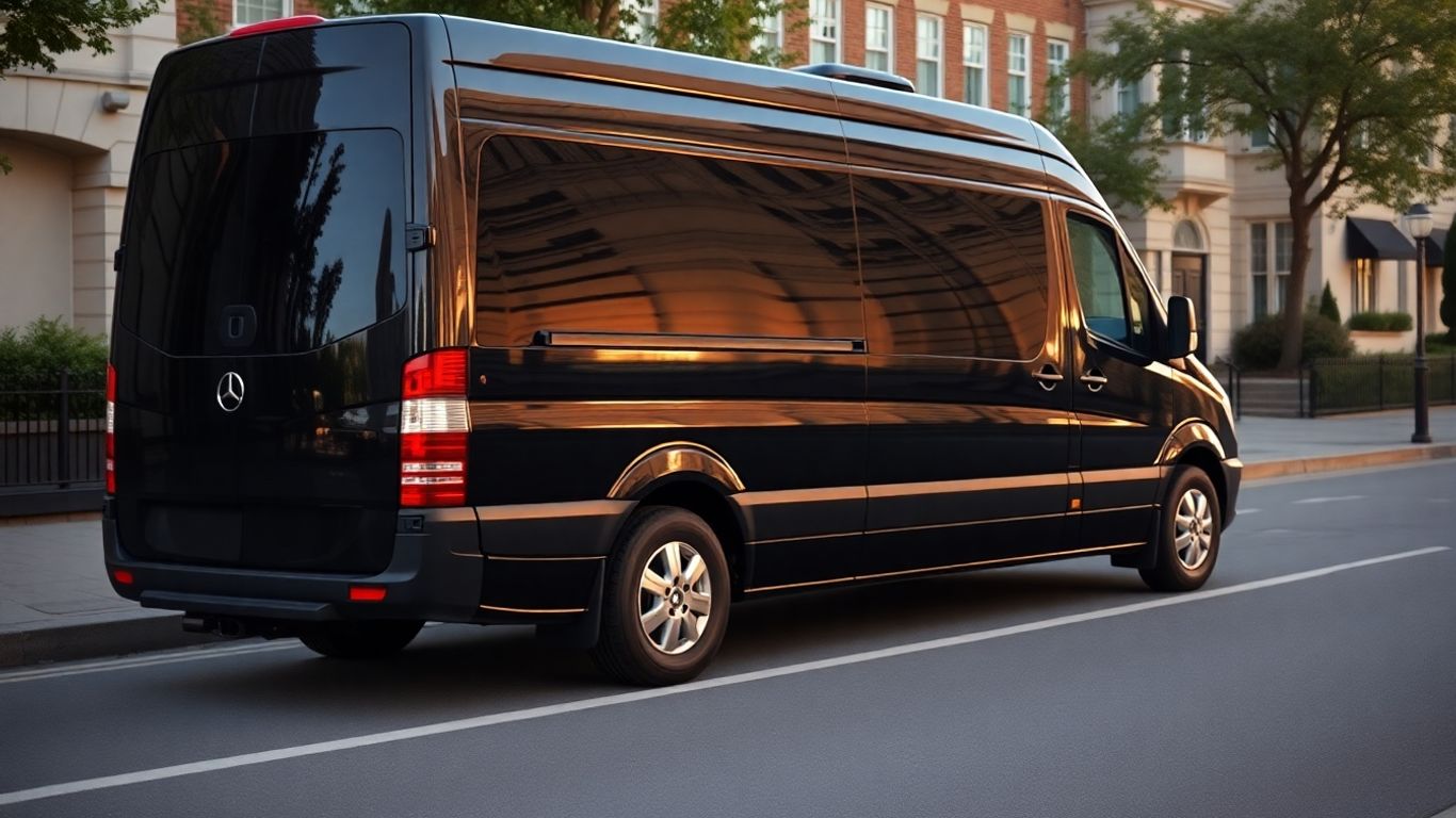 Executive minibus parked on a street in Slough.